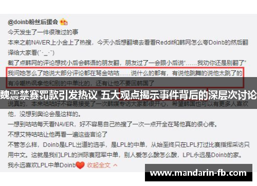 魏震禁赛罚款引发热议 五大观点揭示事件背后的深层次讨论