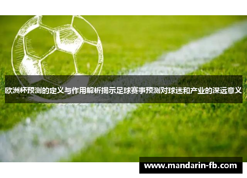 欧洲杯预测的定义与作用解析揭示足球赛事预测对球迷和产业的深远意义